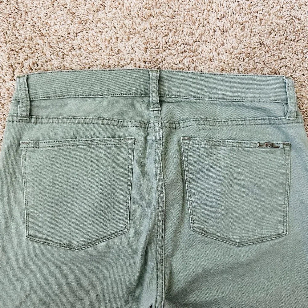 🍀 LAUREN RALPH LAUREN Women Light Green Modern Straight Cropped Pants Sz 6 x25